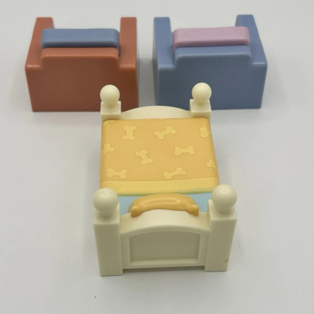 Bluey Dollhouse Furniture Lot 3 Pc Bed Chairs Replacement Accessories Toy